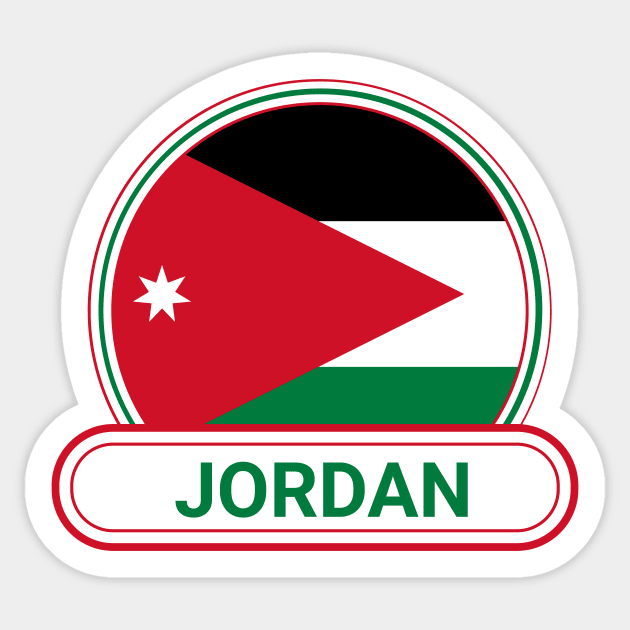 Jordan Country Badge - Jordan Flag Sticker by Yesteeyear